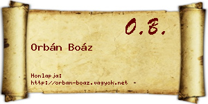 Orbán Boáz névjegykártya